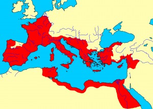 Zo groot is het Romeinse rijk bij het begin van de keizertijd. En het wordt nog veel groter!